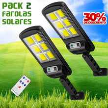 Cargar imagen en el visor de la galería, Pack 2 Farolas Solares Led con Sensor de Movimiento