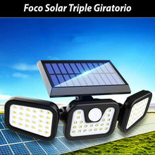 Cargar imagen en el visor de la galería, FOCO SOLAR TRIPLE DE 74 LEDS GIRATORIO