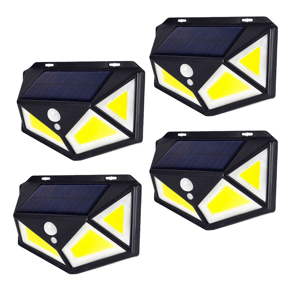 GENERICO Pack 4 Foco Solar Led Exterior Con Sensor De Movimiento