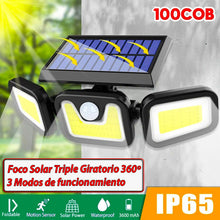 Cargar imagen en el visor de la galería, Foco Solar LED Triple Giratorio