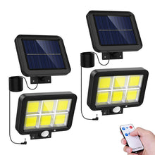Cargar imagen en el visor de la galería, Pack 2 Focos Solares con 120 LED COB para Interior y Exterior y cable de 5 metros