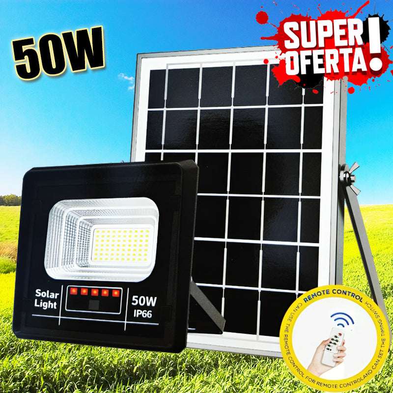 Foco Solar Led 50W con Panel y cable de 3 metros