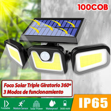 Cargar imagen en el visor de la galería, Foco Solar LED Triple Giratorio
