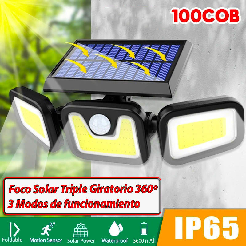 Foco Solar LED Triple Giratorio