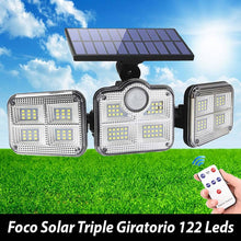 Cargar imagen en el visor de la galería, Foco Solar Triple con 122 Leds Regulable
